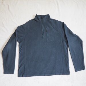 LL Bean Trail Fleece Pullover Quarter Zip Sweatshirt Men’s Size L Navy